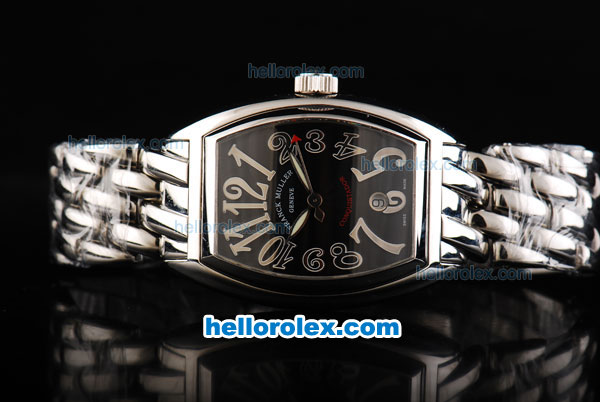 Franck Muller Conquistador Swiss ETA 2824 Automatic Movement Full Steel with Black Dial and Silver Numeral Markers - Click Image to Close